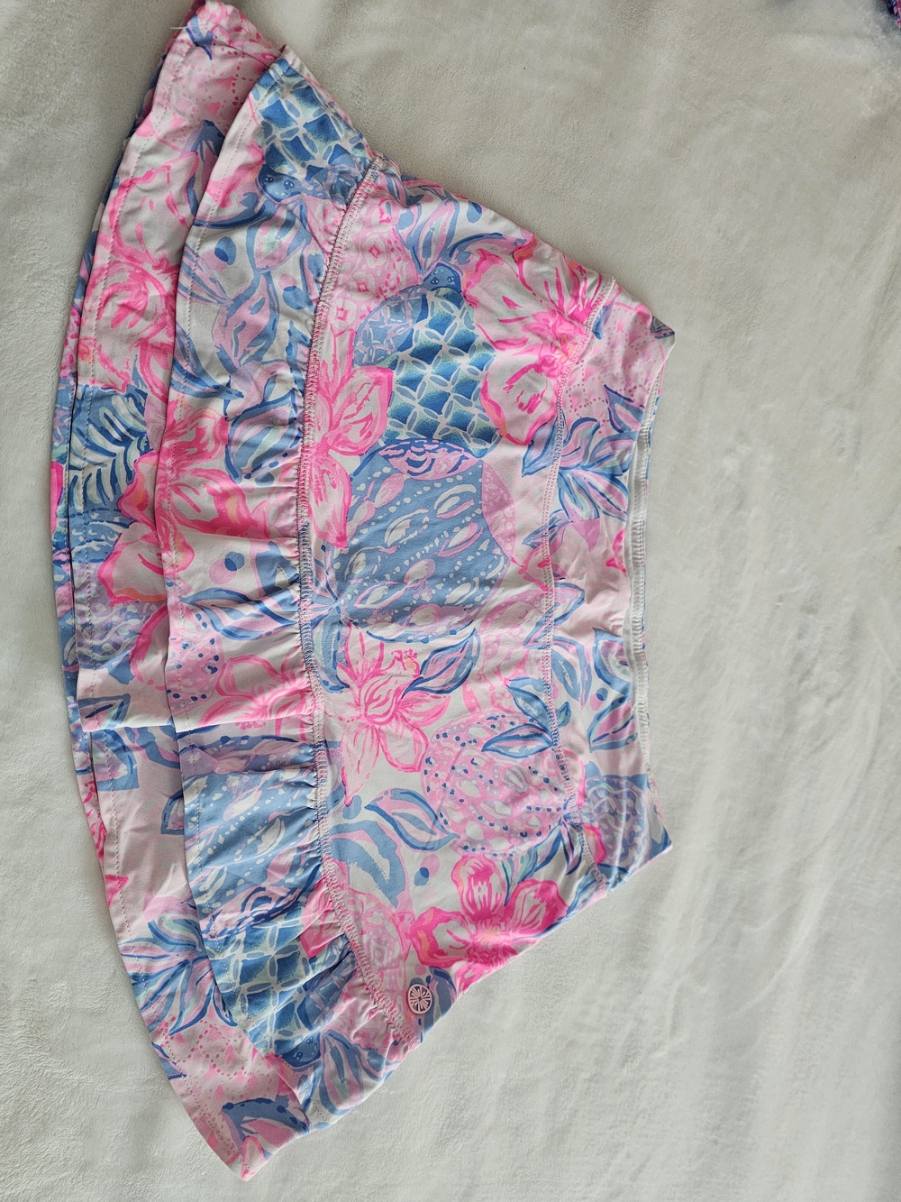 Lilly Pulitzer White with Pastel Accent Mini Skirt With Built-in Pants